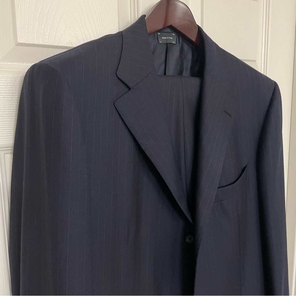 ERMENEGILDO ZEGNA Napoli Couture 44L/36 15MILMIL15 Navy Pinstripe 2-Piece Suit